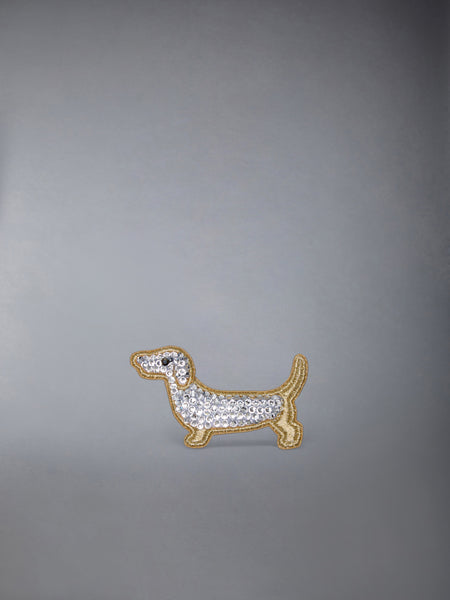 CRYSTAL EMBROIDERY HECTOR BROOCH GOLD