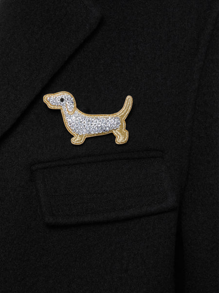 CRYSTAL EMBROIDERY HECTOR BROOCH GOLD