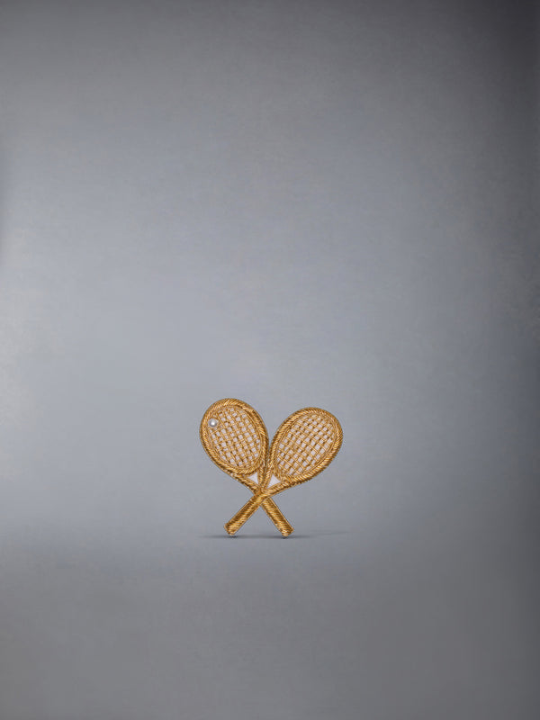 PEARL AND BULLION EMBROIDERY TENNIS RACQUET BROOCH - featured image