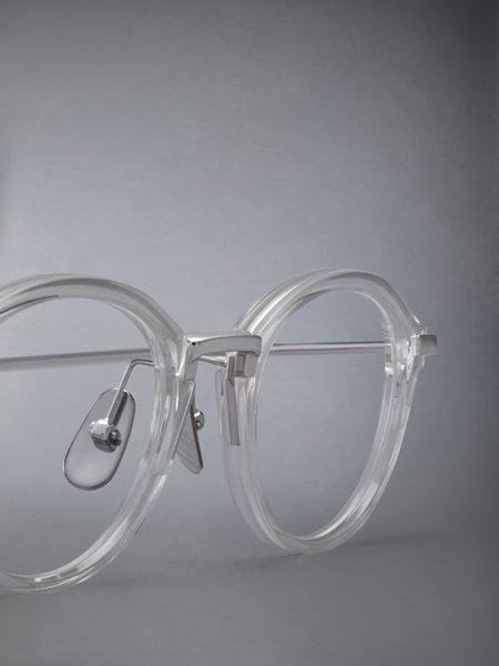 ACETATE AND TITANIUM ROUND EYEGLASSES