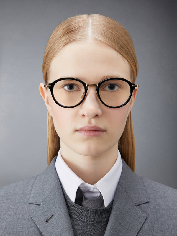 ACETATE AND TITANIUM ROUND EYEGLASSES - image 2