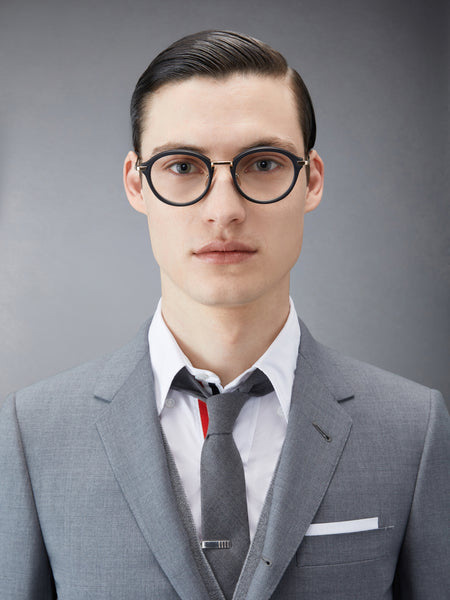 ACETATE AND TITANIUM ROUND EYEGLASSES