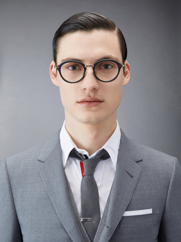 ACETATE AND TITANIUM ROUND EYEGLASSES