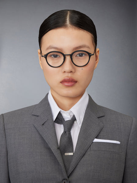 ACETATE AND TITANIUM ROUND EYEGLASSES