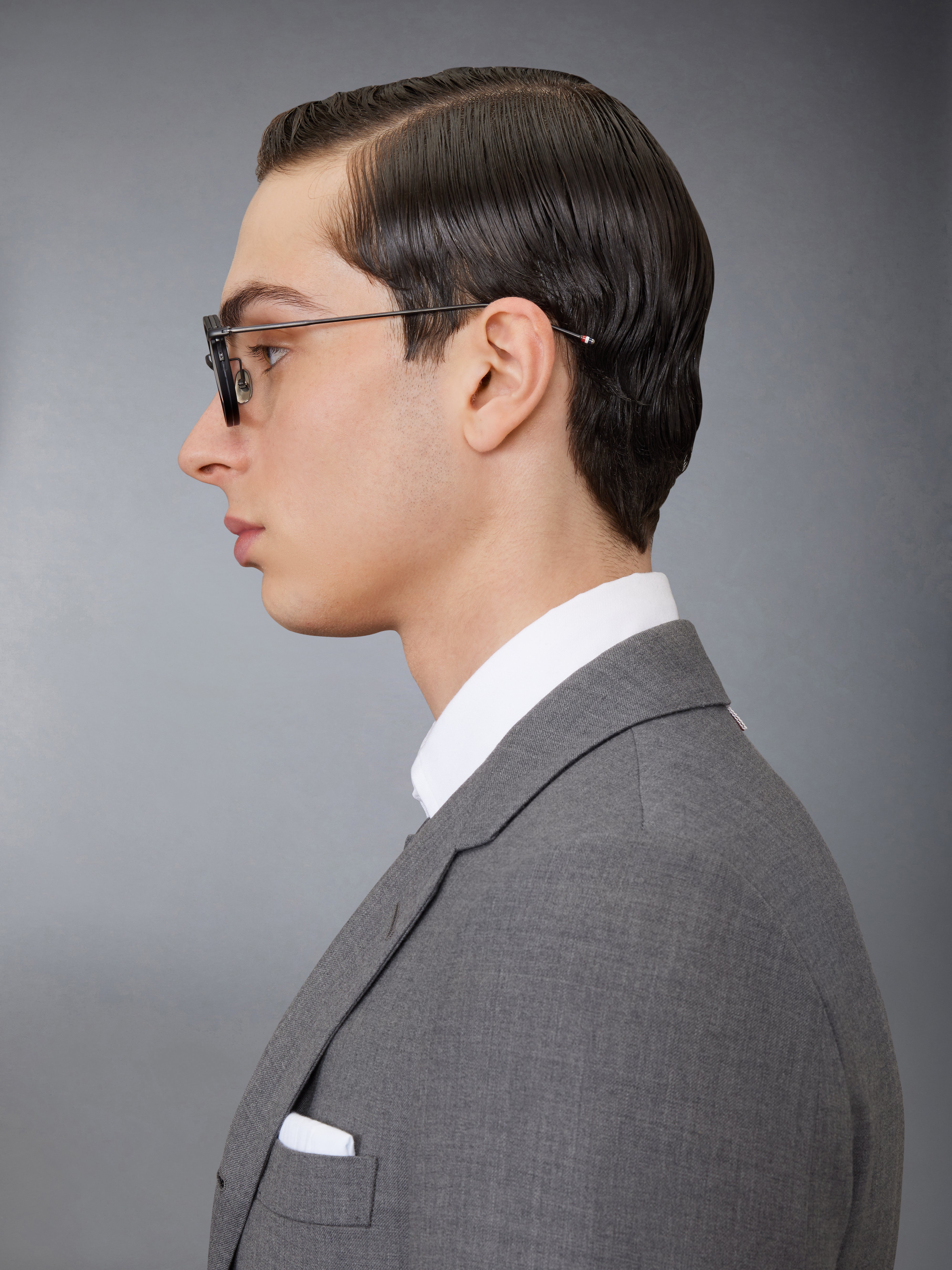 THOM BROWNE ラウンドフレームメガネ UEO011AG0003 410DARKNAVY Acetate And Titanium Round Eyeglasses | Thom Browne