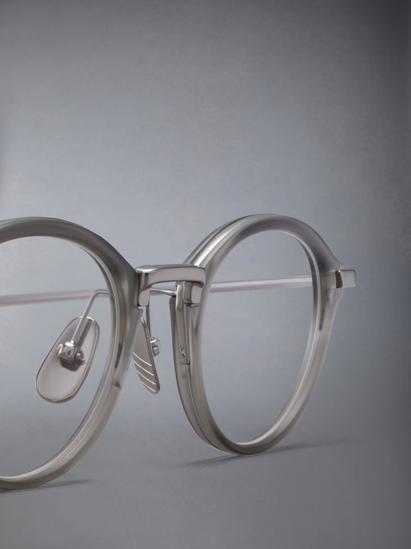 ACETATE AND TITANIUM ROUND EYEGLASSES