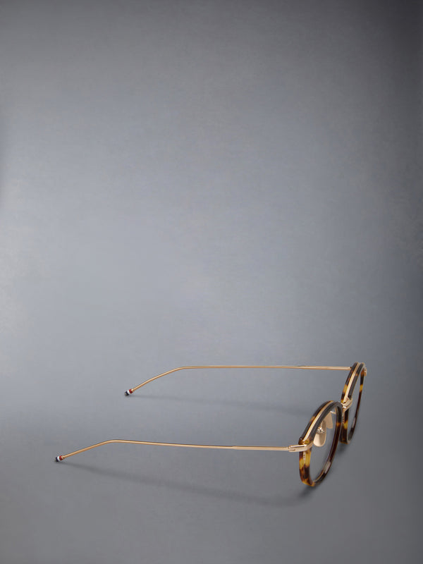 ACETATE AND TITANIUM ROUND EYEGLASSES