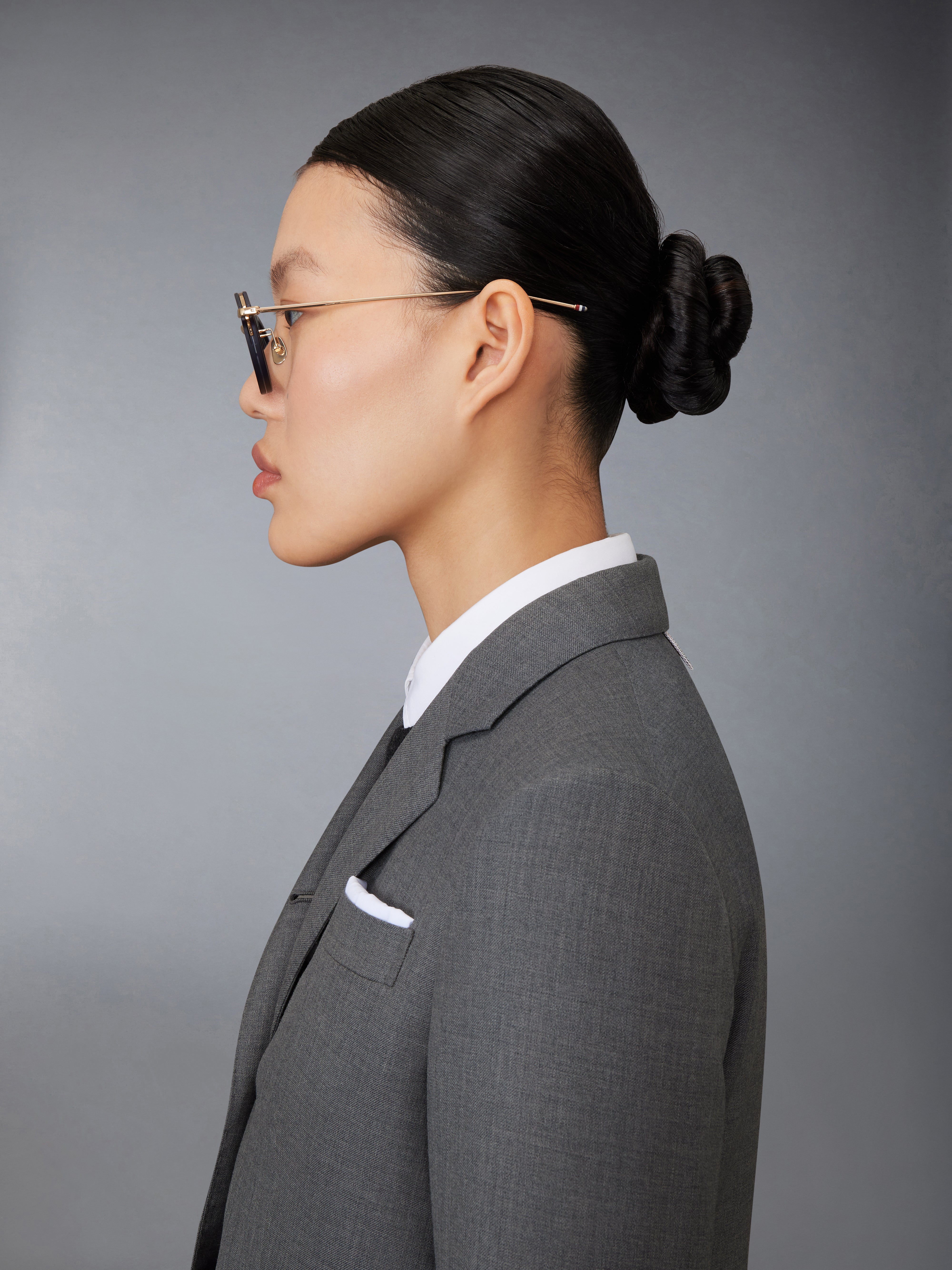 THOM BROWNE ラウンドフレームメガネ UEO011AG0003 410DARKNAVY Acetate And Titanium Round Eyeglasses | Thom Browne