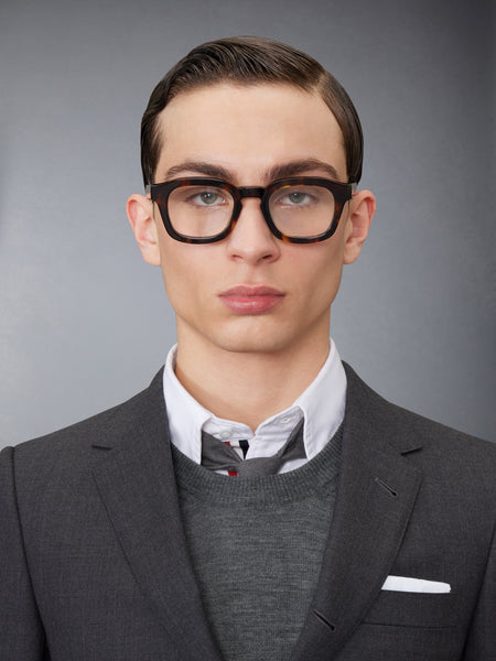 ACETATE RECTANGULAR EYEGLASSES MED BROWN