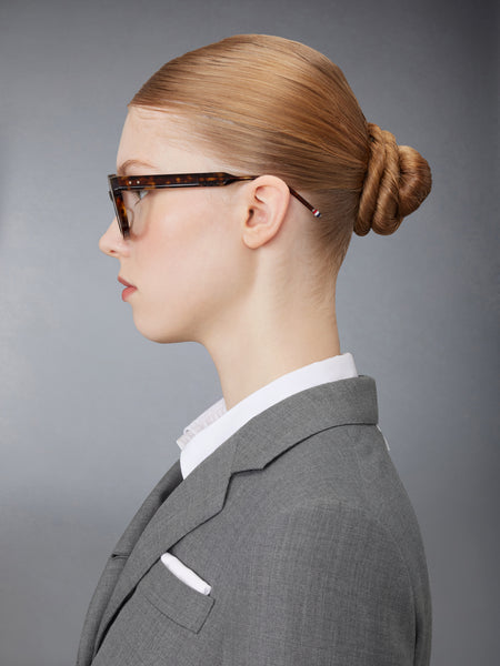 ACETATE RECTANGULAR EYEGLASSES MED BROWN
