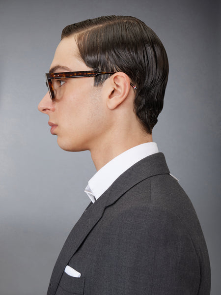 ACETATE RECTANGULAR EYEGLASSES MED BROWN