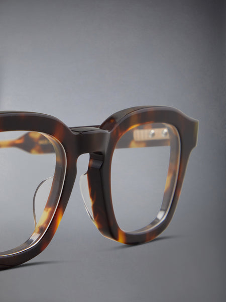 ACETATE RECTANGULAR EYEGLASSES MED BROWN