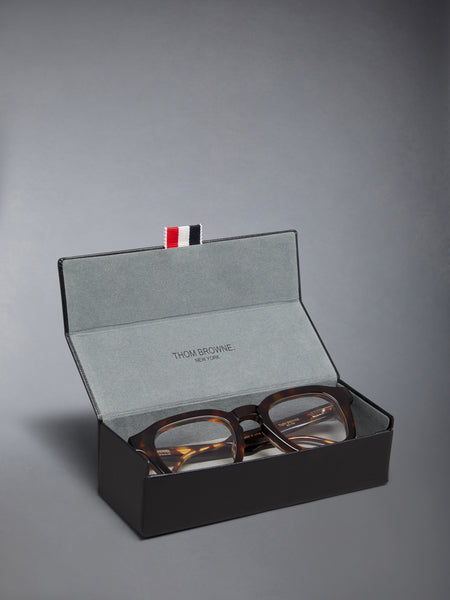 ACETATE RECTANGULAR EYEGLASSES MED BROWN