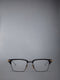 ACETATE AND TITANIUM RECTANGULAR EYEGLASSES - BLACK