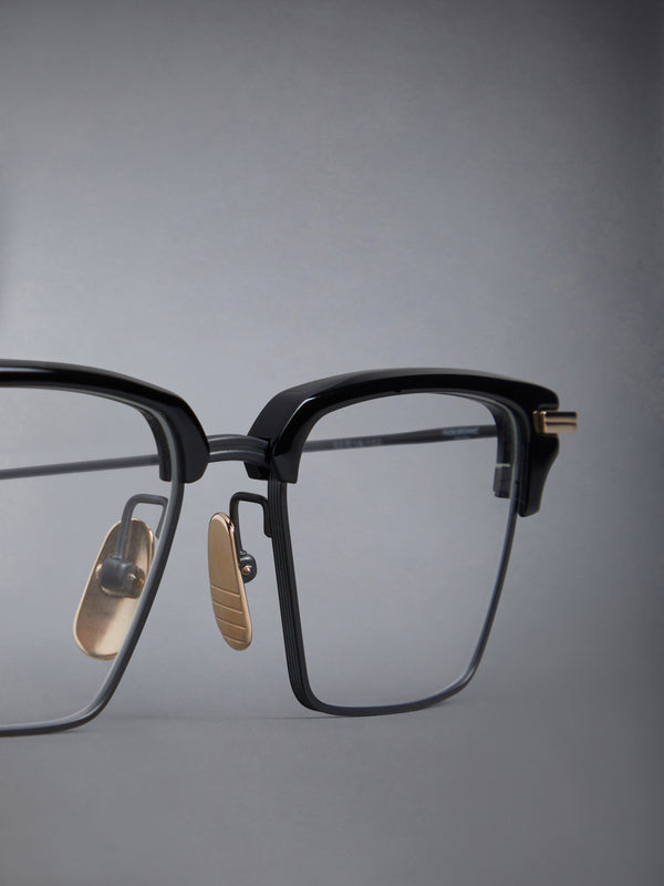 ACETATE AND TITANIUM RECTANGULAR EYEGLASSES - image 5