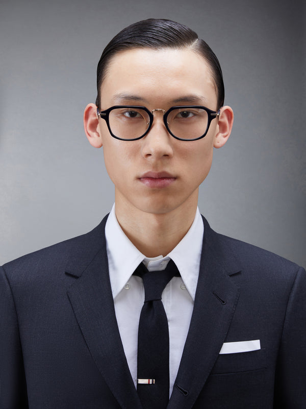 ACETATE AND TITANIUM RECTANGULAR EYEGLASSES