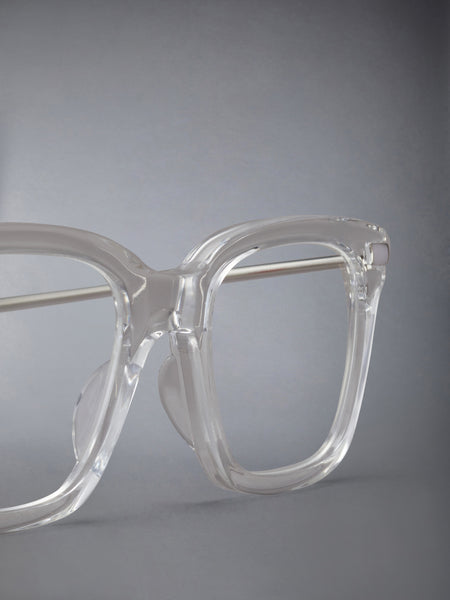 ACETATE AND TITANIUM RECTANGULAR EYEGLASSES