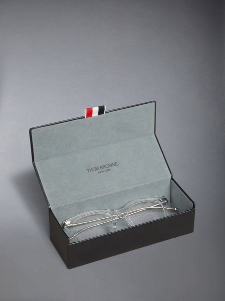 ACETATE AND TITANIUM RECTANGULAR EYEGLASSES