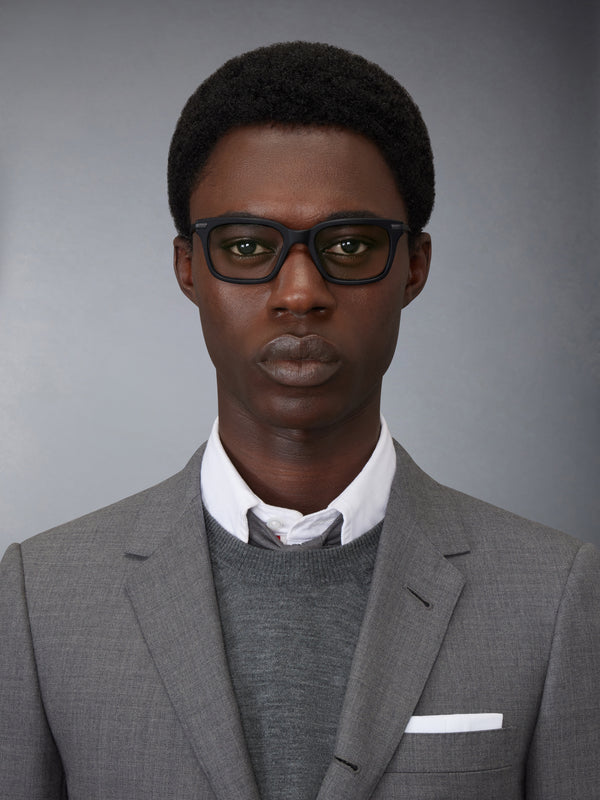 ACETATE AND TITANIUM RECTANGULAR EYEGLASSES