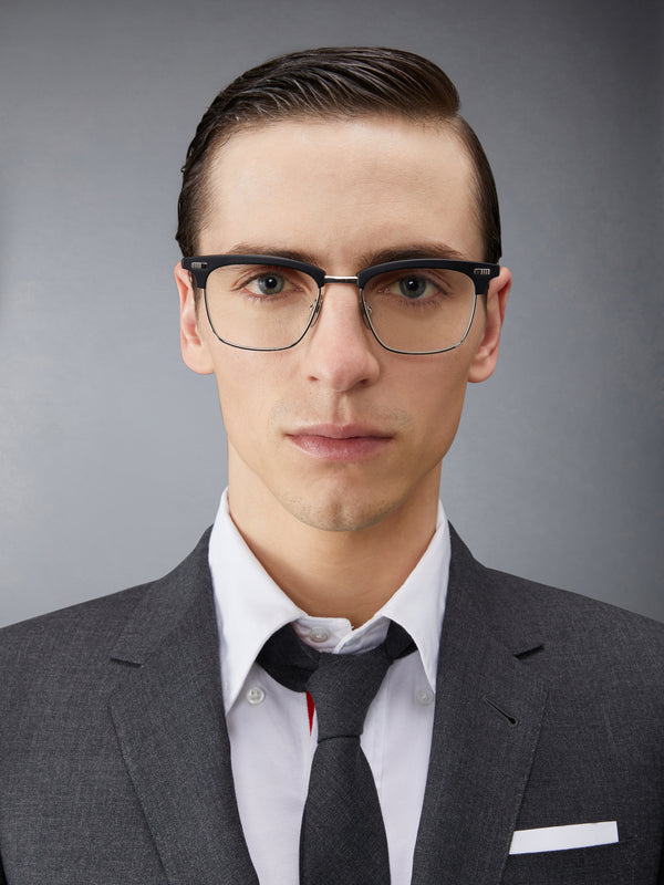 ACETATE AND TITANIUM RECTANGULAR EYEGLASSES - image 2