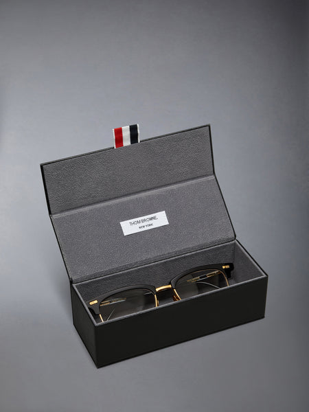 ACETATE AND TITANIUM RECTANGULAR EYEGLASSES