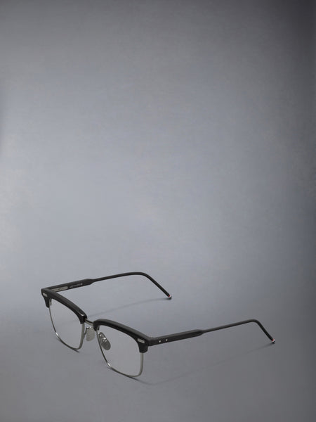 ACETATE AND TITANIUM RECTANGULAR EYEGLASSES