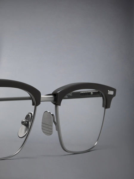 ACETATE AND TITANIUM RECTANGULAR EYEGLASSES
