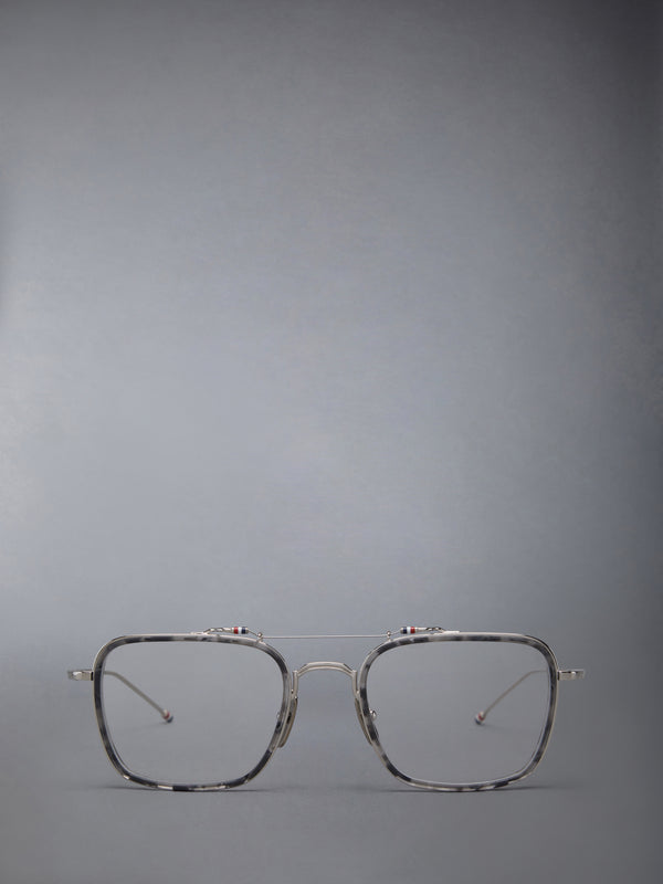 ACETATE AND TITANIUM RECTANGULAR AVIATOR EYEGLASSES - featured image