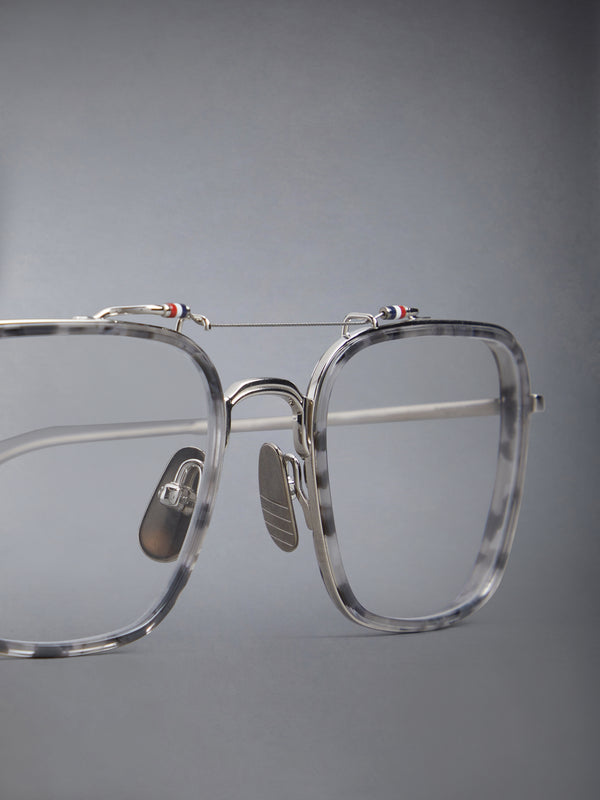 ACETATE AND TITANIUM RECTANGULAR AVIATOR EYEGLASSES - image 5