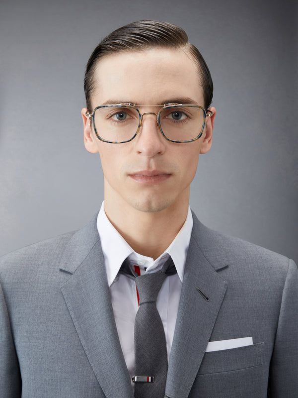 ACETATE AND TITANIUM RECTANGULAR AVIATOR EYEGLASSES - image 2