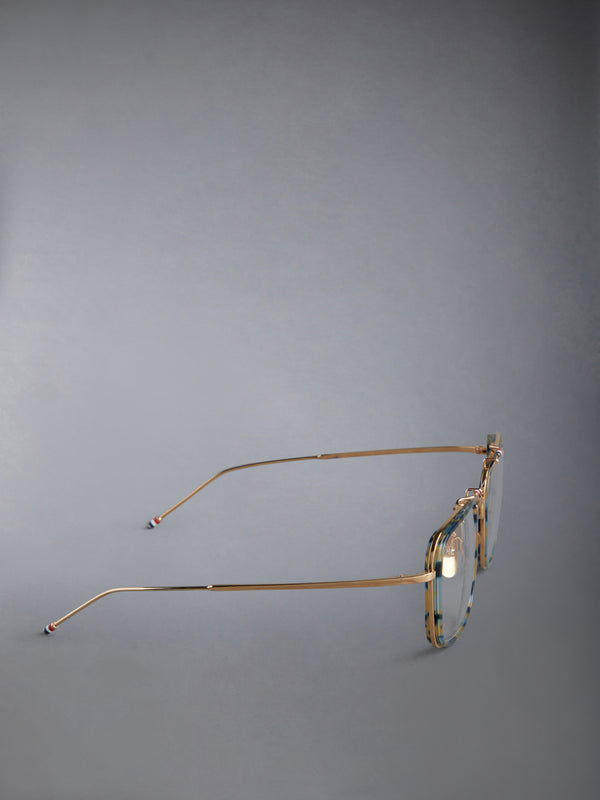 ACETATE AND TITANIUM RECTANGULAR AVIATOR EYEGLASSES - image 4