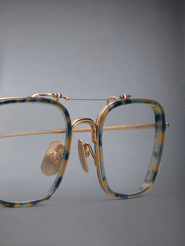 ACETATE AND TITANIUM RECTANGULAR AVIATOR EYEGLASSES - image 5