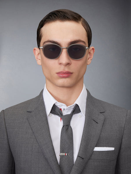 ACETATE AND TITANIUM ROUND SUNGLASSES