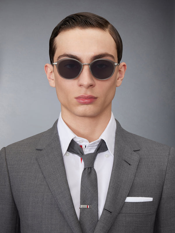 ACETATE AND TITANIUM ROUND SUNGLASSES