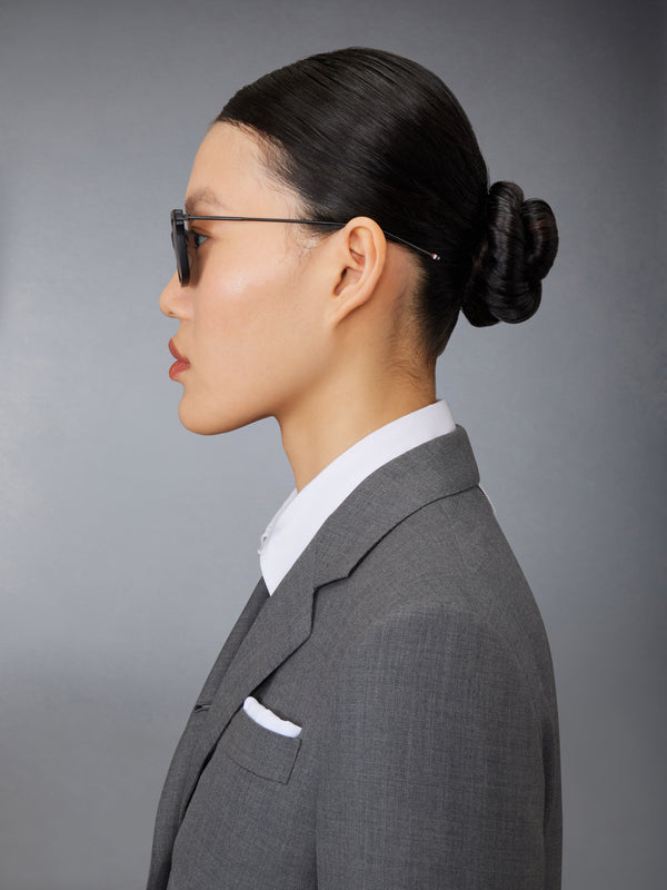 ACETATE AND TITANIUM RECTANGULAR SUNGLASSES