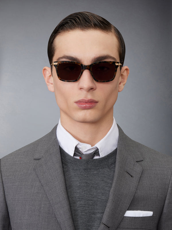 ACETATE AND TITANIUM RECTANGULAR SUNGLASSES