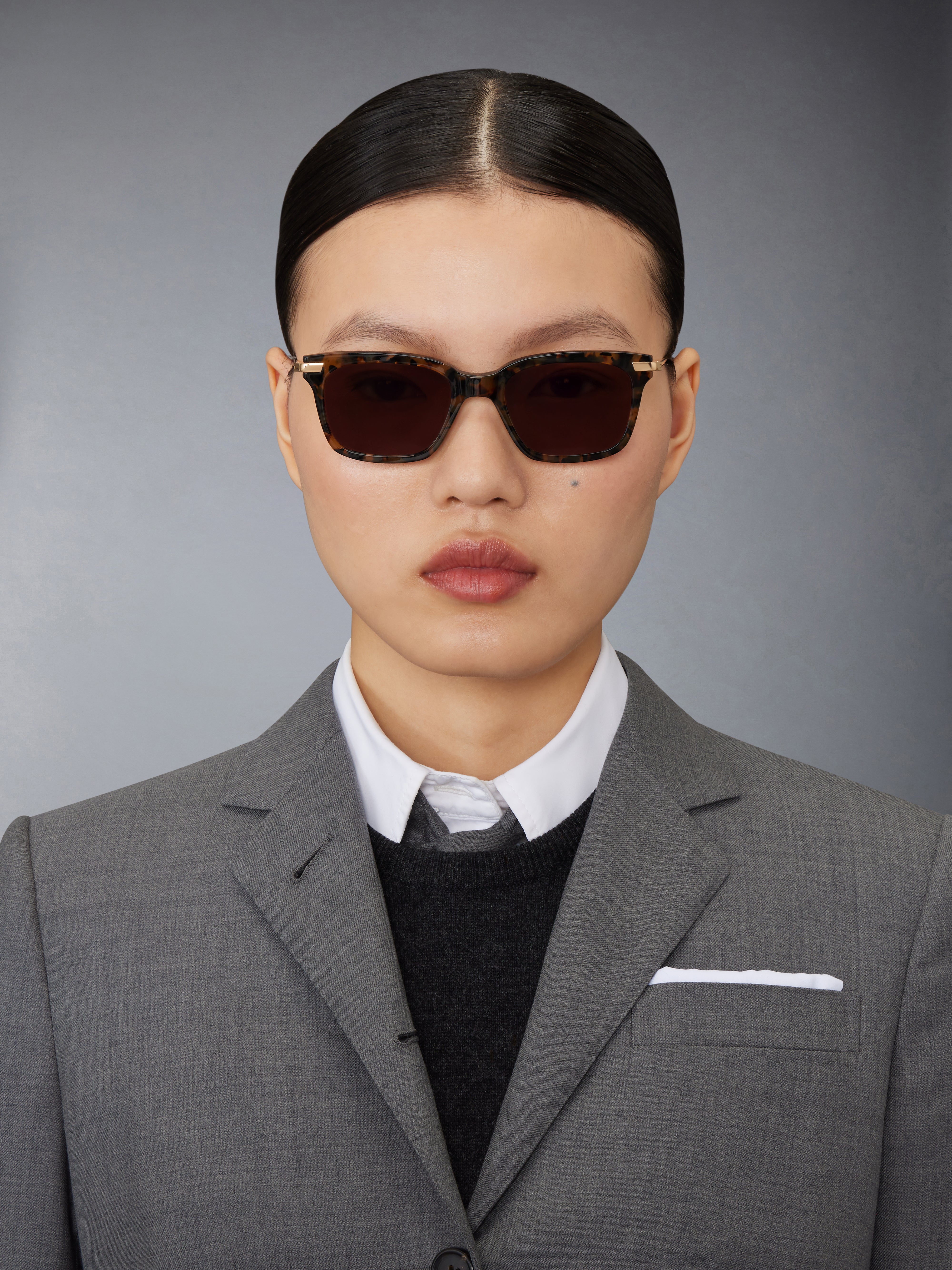 Acetate And Titanium Rectangular Sunglasses | Thom Browne