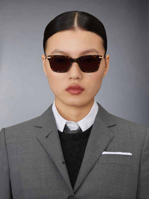 ACETATE AND TITANIUM RECTANGULAR SUNGLASSES
