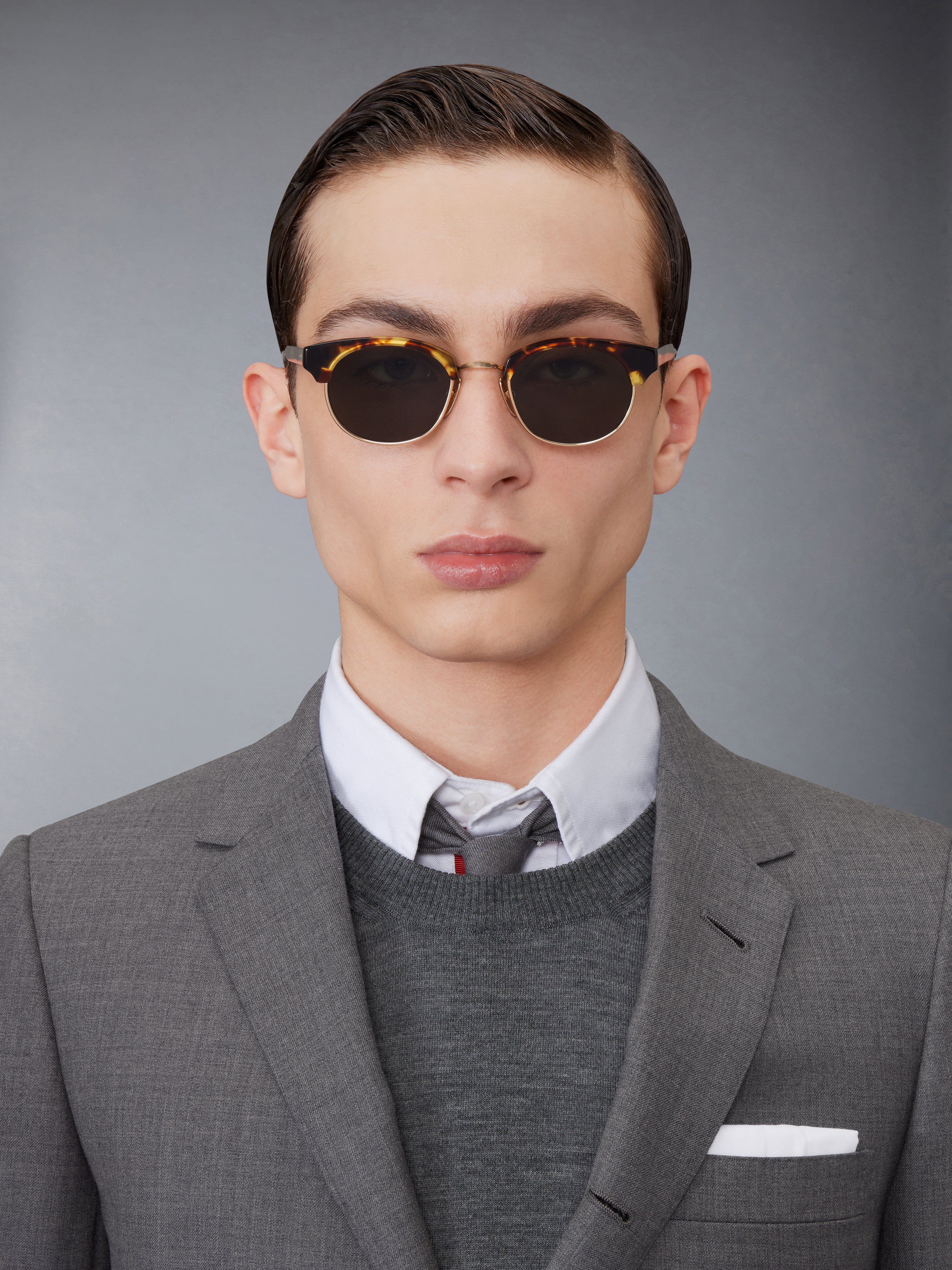 Acetate And Titanium Oval Sunglasses | Thom Browne