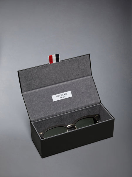 ACETATE AND TITANIUM RECTANGULAR SUNGLASSES