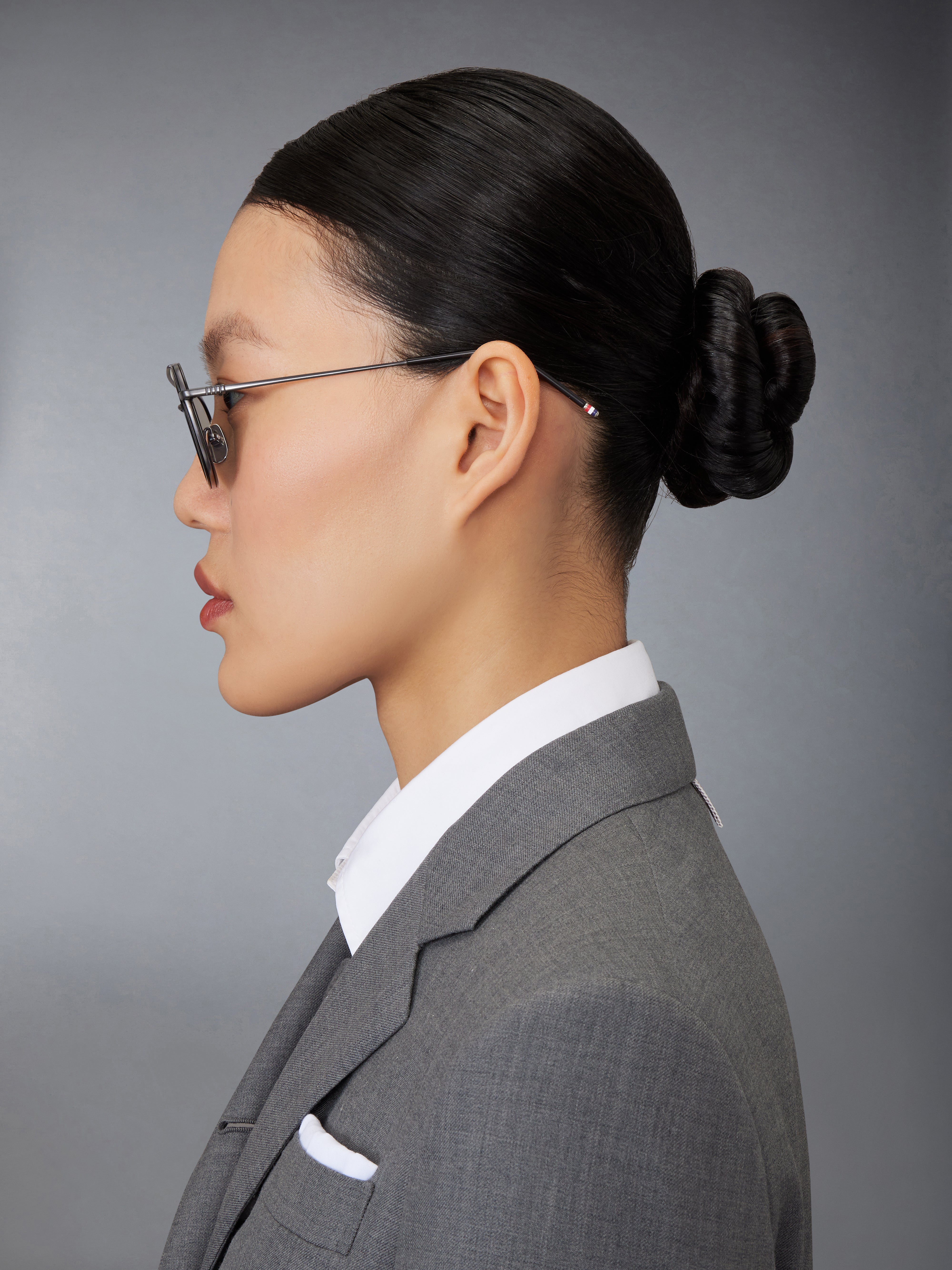 THOM BROWNE アヒエタ フレム サンクラス UES800AG000321 215 Acetate And Titanium Rectangular Aviator Sunglasses | Thom
