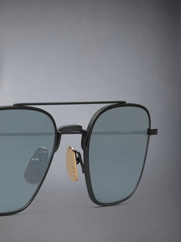 TITANIUM SQUARED AVIATOR SUNGLASSES - image 3