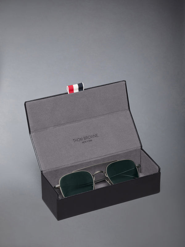 TITANIUM SQUARED AVIATOR SUNGLASSES - image 4