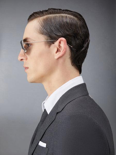 TITANIUM SQUARED AVIATOR SUNGLASSES SILVER