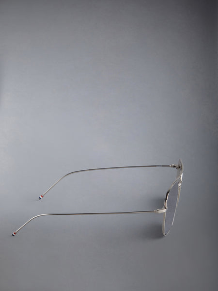 TITANIUM SQUARED AVIATOR SUNGLASSES SILVER