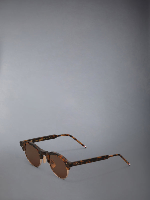 TOKYO TORTOISE AND 12K GOLD ACETATE AND TITANIUM OVAL SUNGLASSES