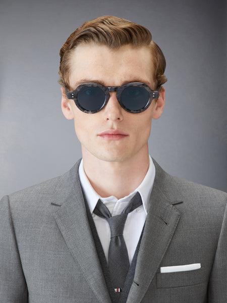 TORTOISE ACETATE ROUND SUNGLASSES DARK GREY