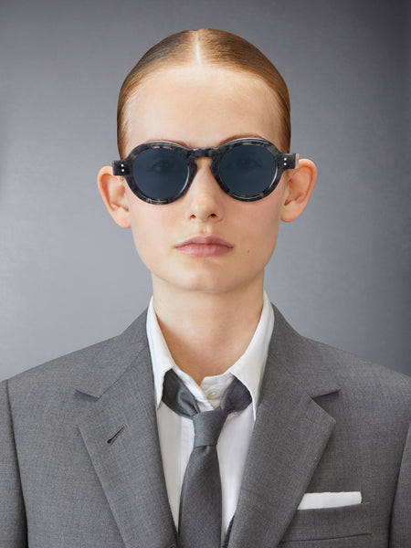 TORTOISE ACETATE ROUND SUNGLASSES DARK GREY