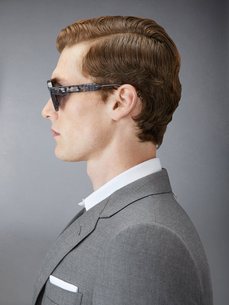 TORTOISE ACETATE ROUND SUNGLASSES DARK GREY