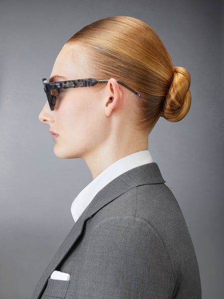 TORTOISE ACETATE ROUND SUNGLASSES DARK GREY
